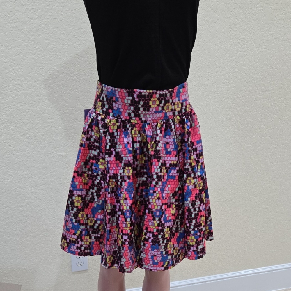 Oonagh by Nanette Lepore Pink and Purple Knee-Length Skater Skirt
